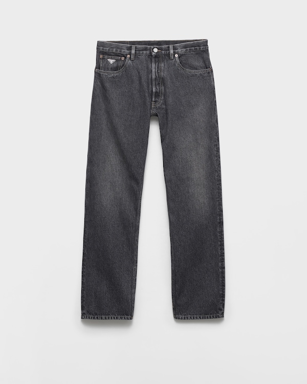 Jeans in denim effetto vissuto - Nero Jeans in denim effetto vissuto - Nero