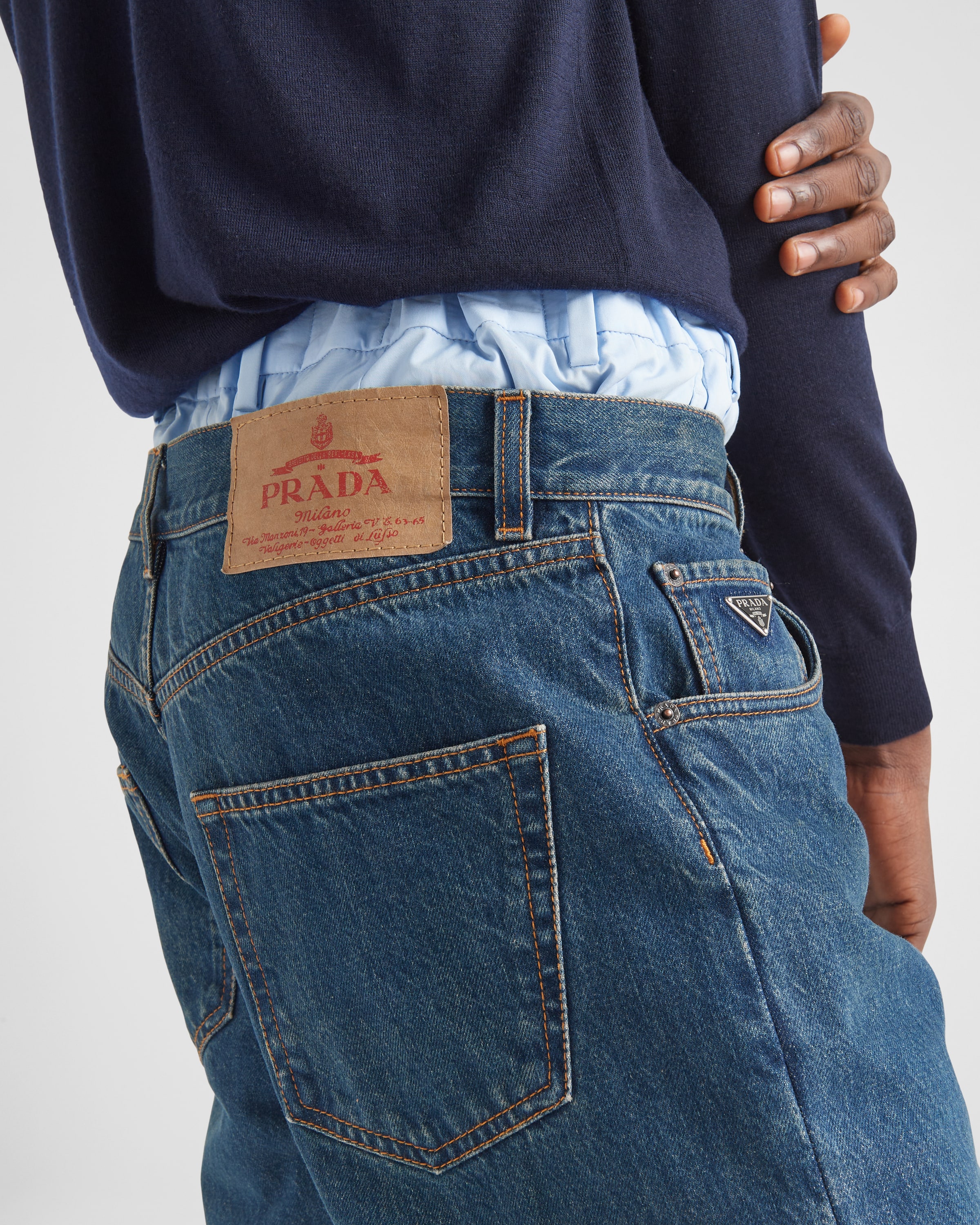 Navy Five pocket Denim Jeans PRADA