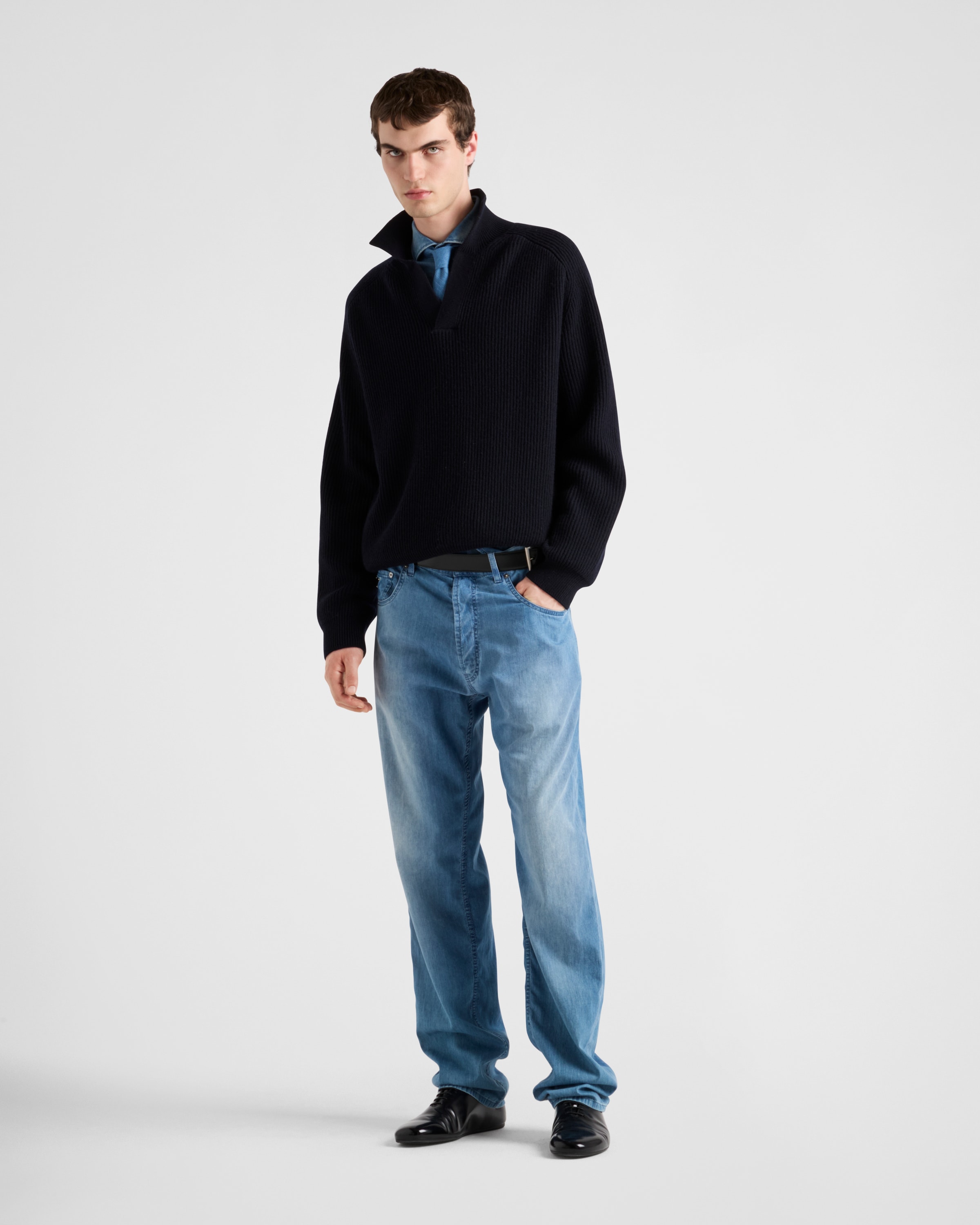 Light Blue Light denim five-pocket jeans | PRADA