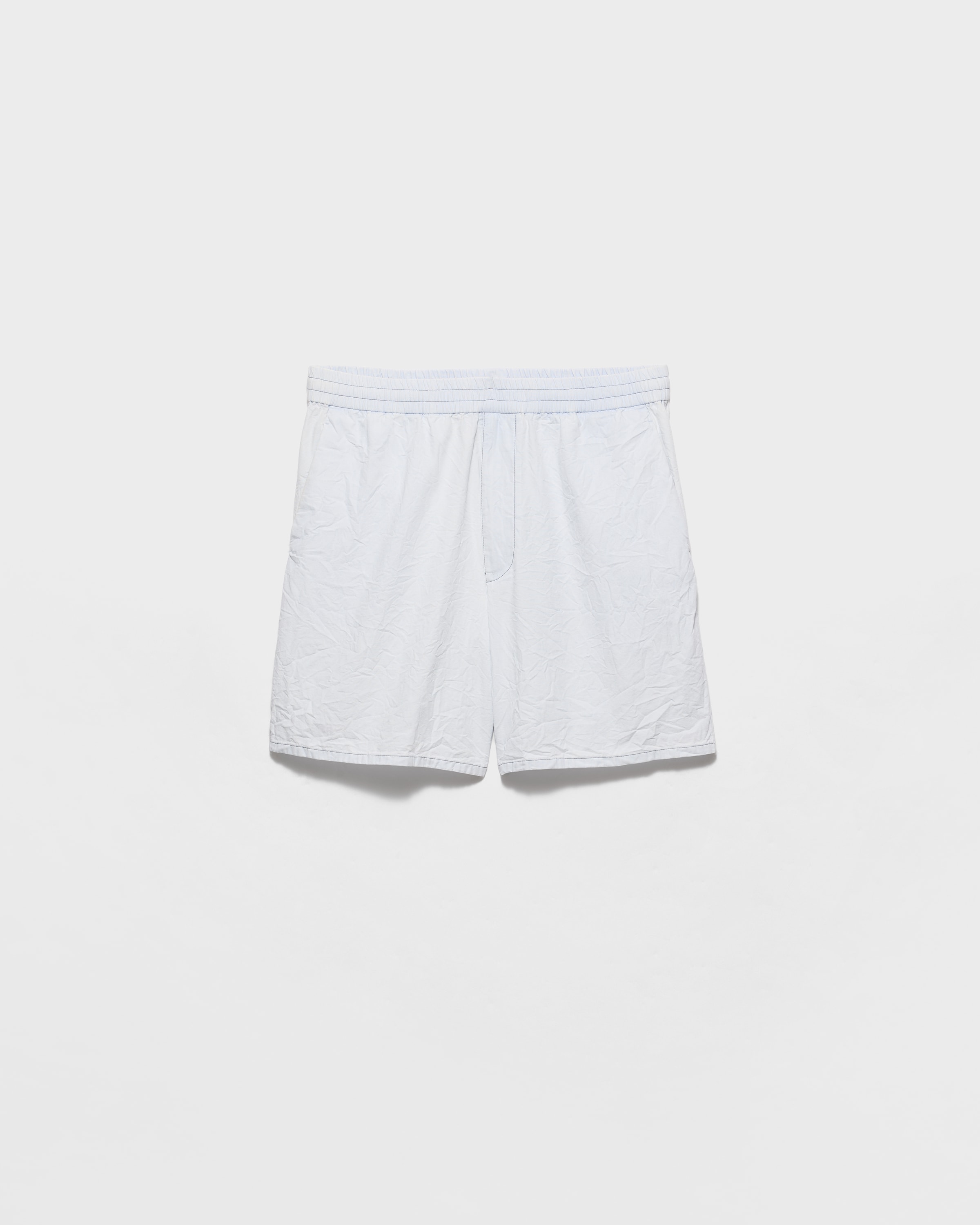 Prada Bermuda En Chambray, Homme, Bleu Ciel, Taille XL