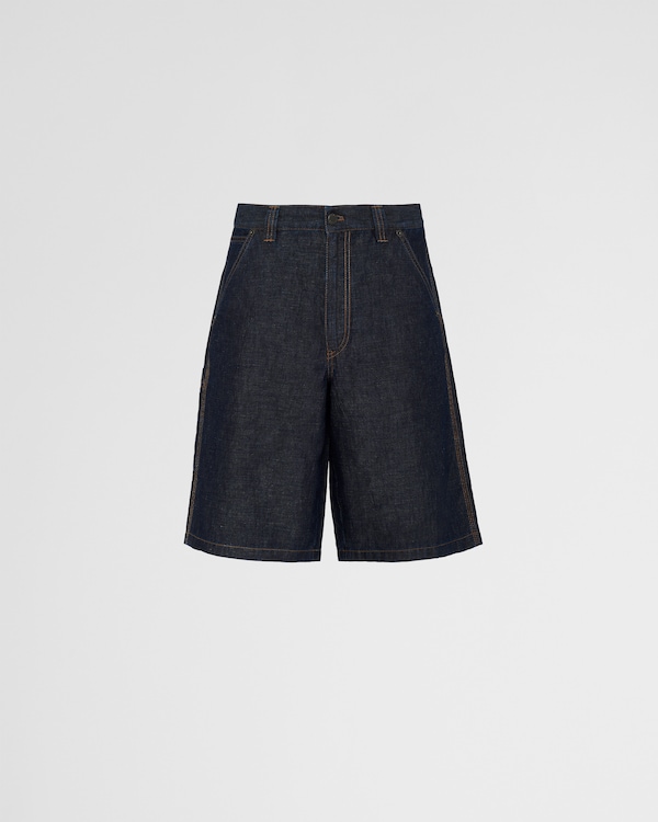 White Denim Bermudas | PRADA