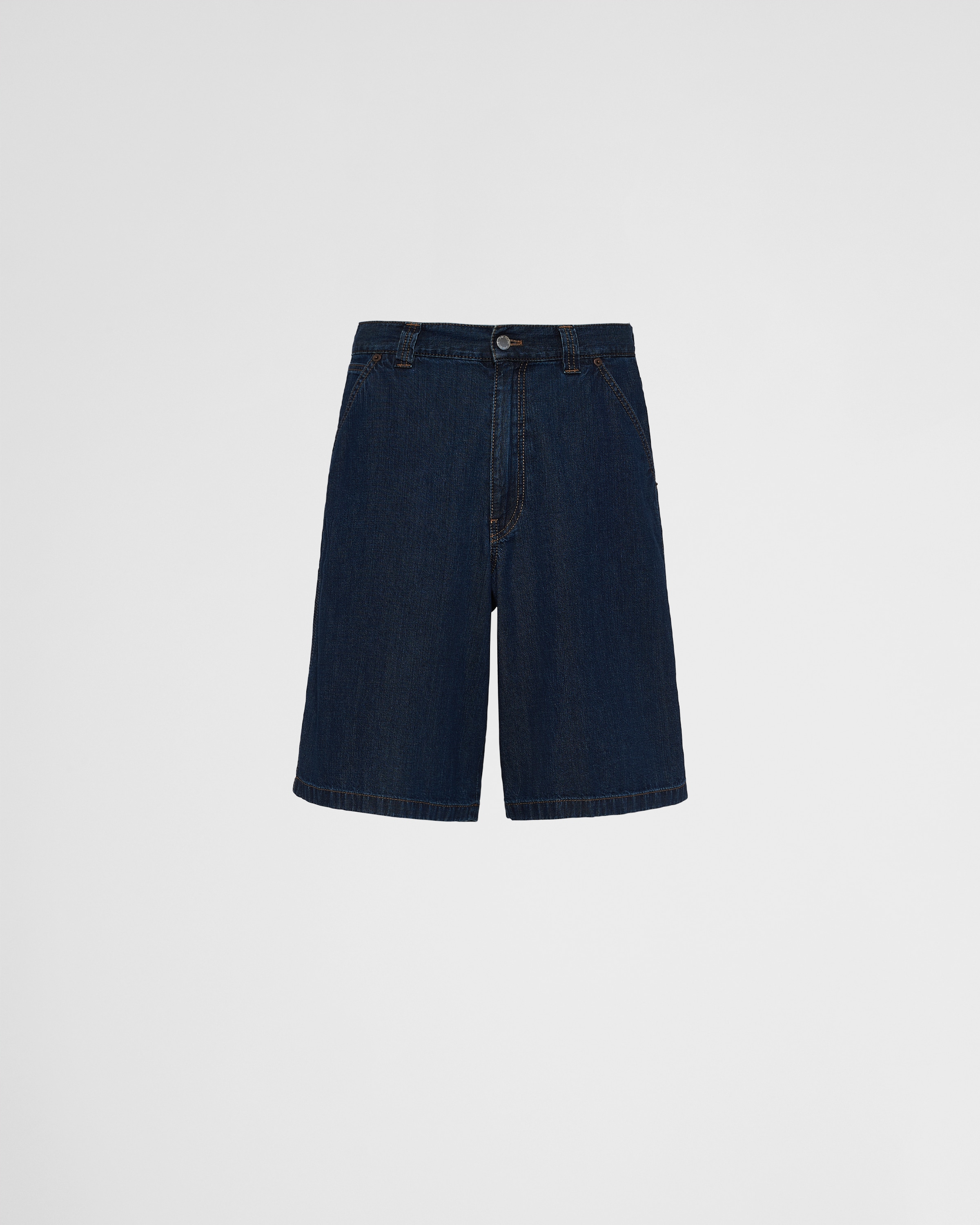 Prada Bermudas Aus Leichtem Denim In Blue