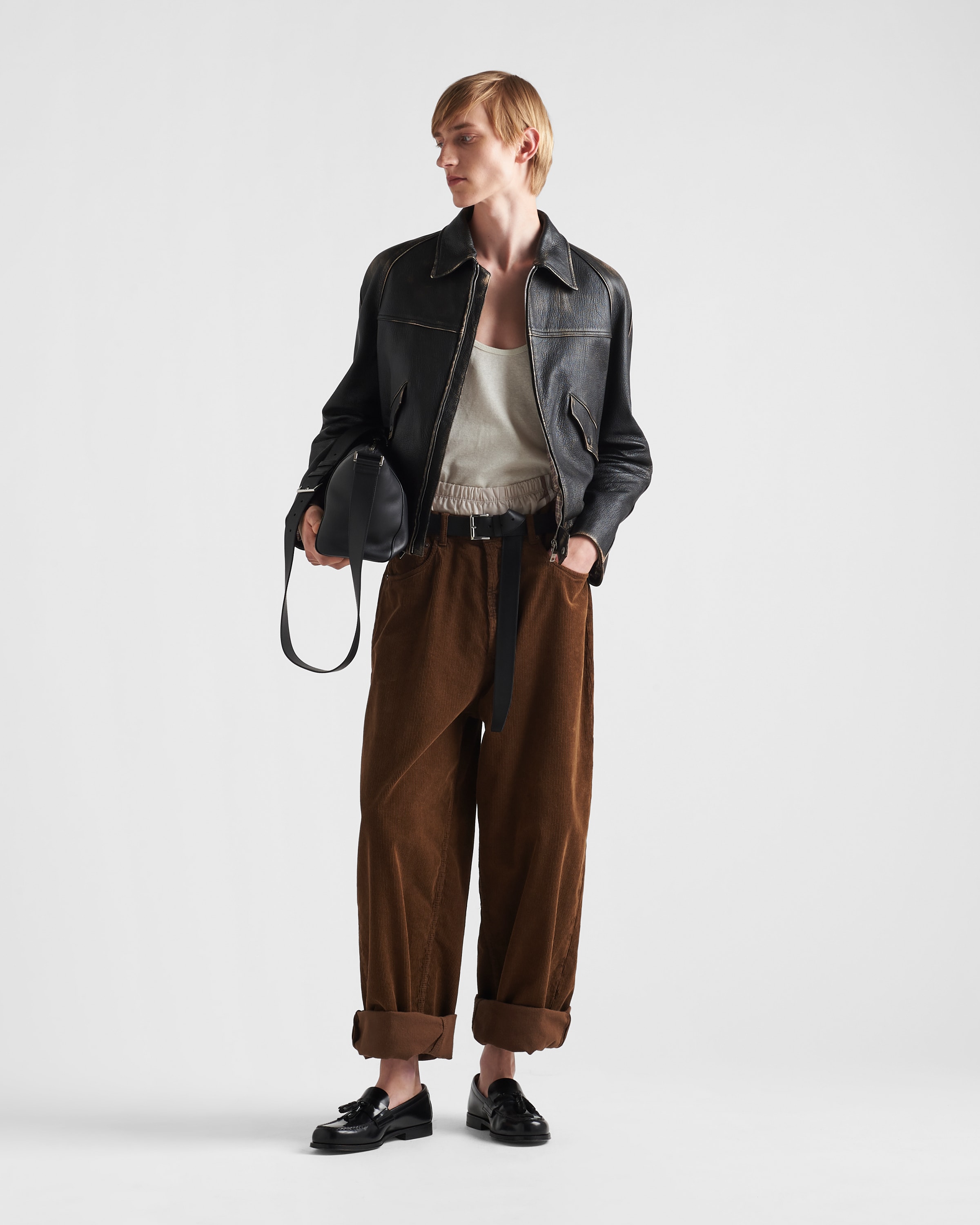 注目の新作♪【PRADA】コーデュロイジーンズ キャメル コーデュロイ バギージーンズ | PRADA