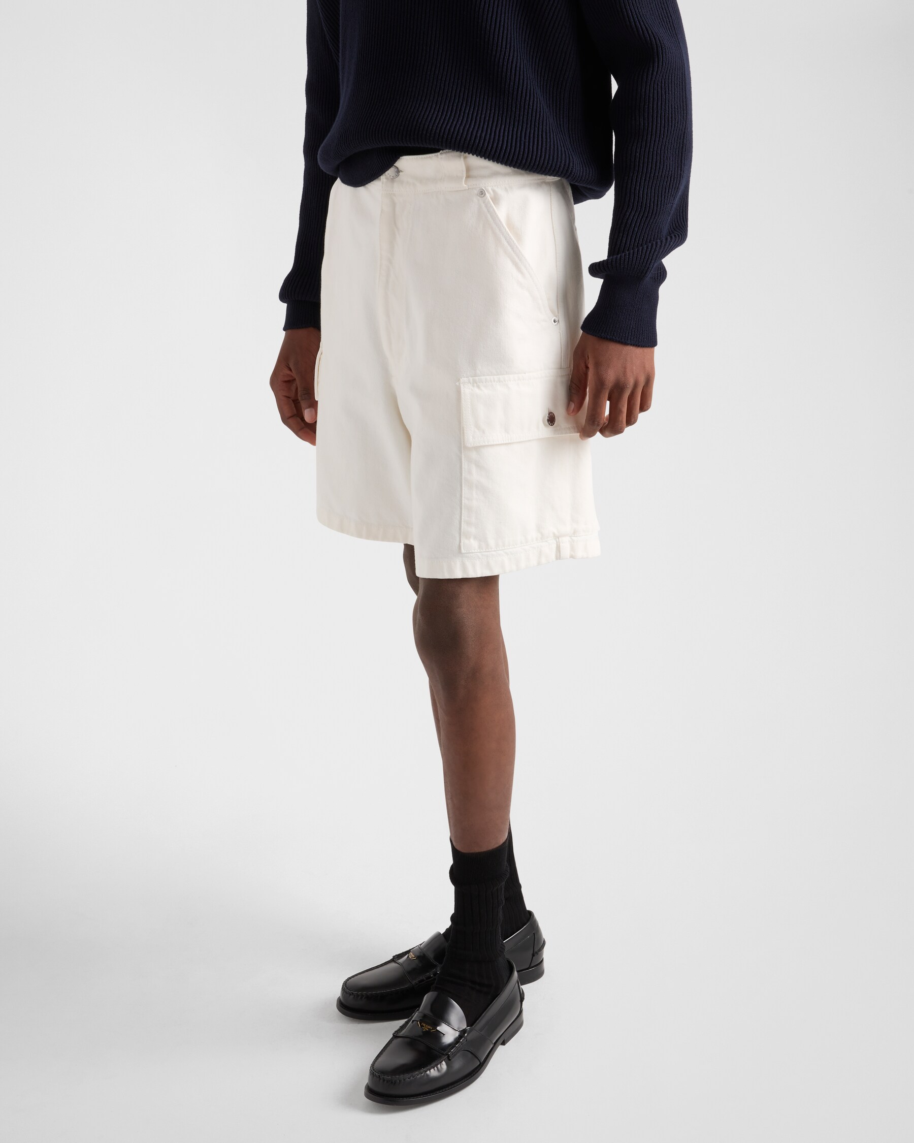 BLACK WASHING BERMUDA DENIM PANTS/ 1色