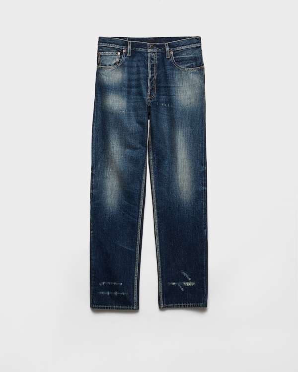 Navy Five-pocket denim jeans | PRADA