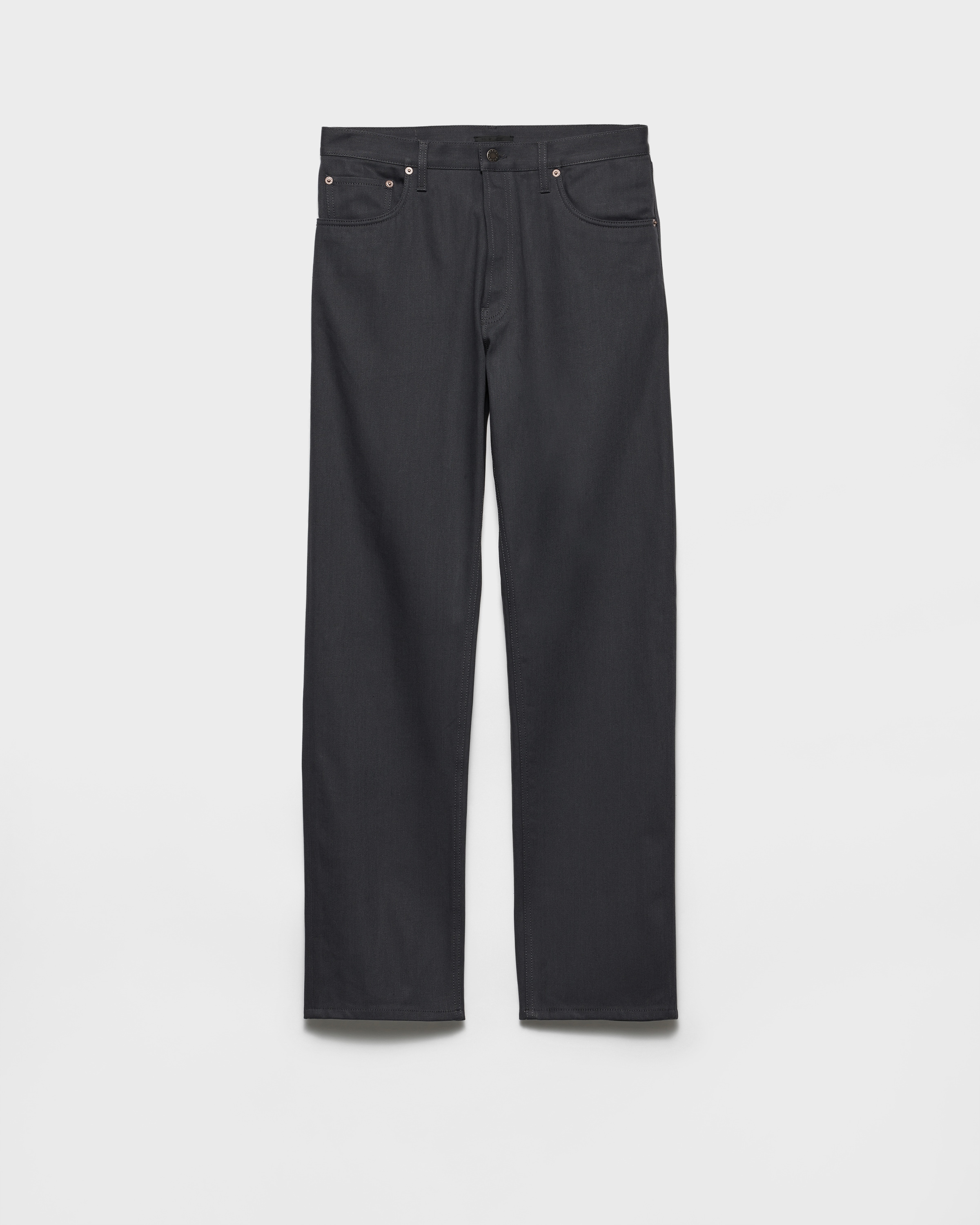 注目の新作♪【PRADA】ブラックデニムジーンズ、日本未入荷 24SS】新作 ワイド セルビッチ デニム ジーンズ◇プラダ◇人気