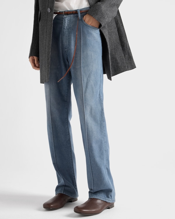 Five-pocket washed denim jeans Five-pocket washed denim jeans