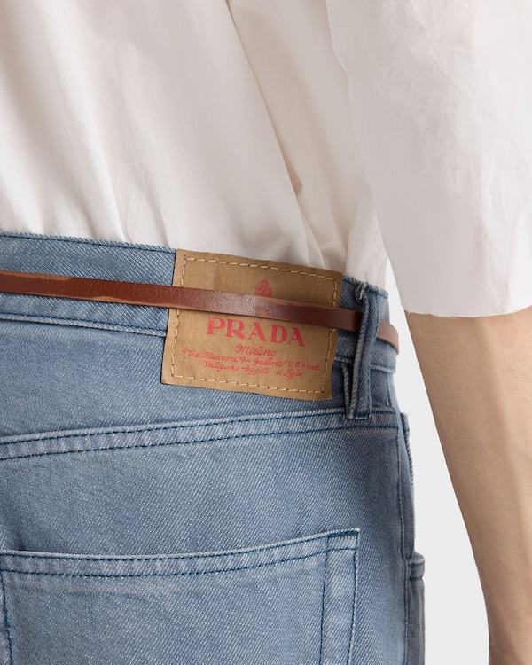 Five-pocket washed denim jeans Five-pocket washed denim jeans