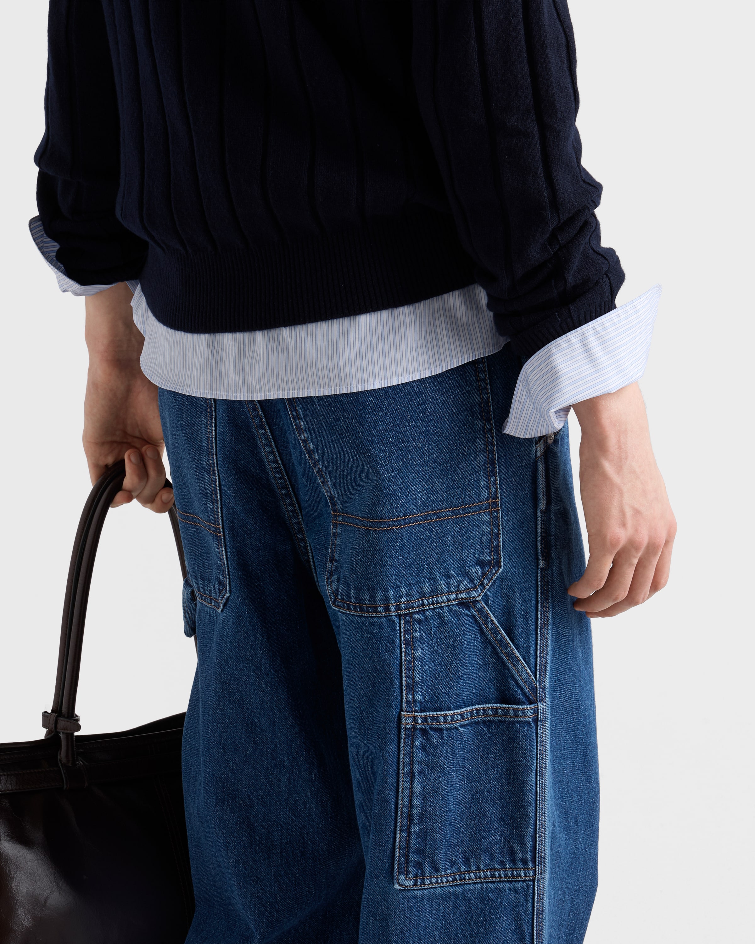 Navy Light denim pants | PRADA - United States