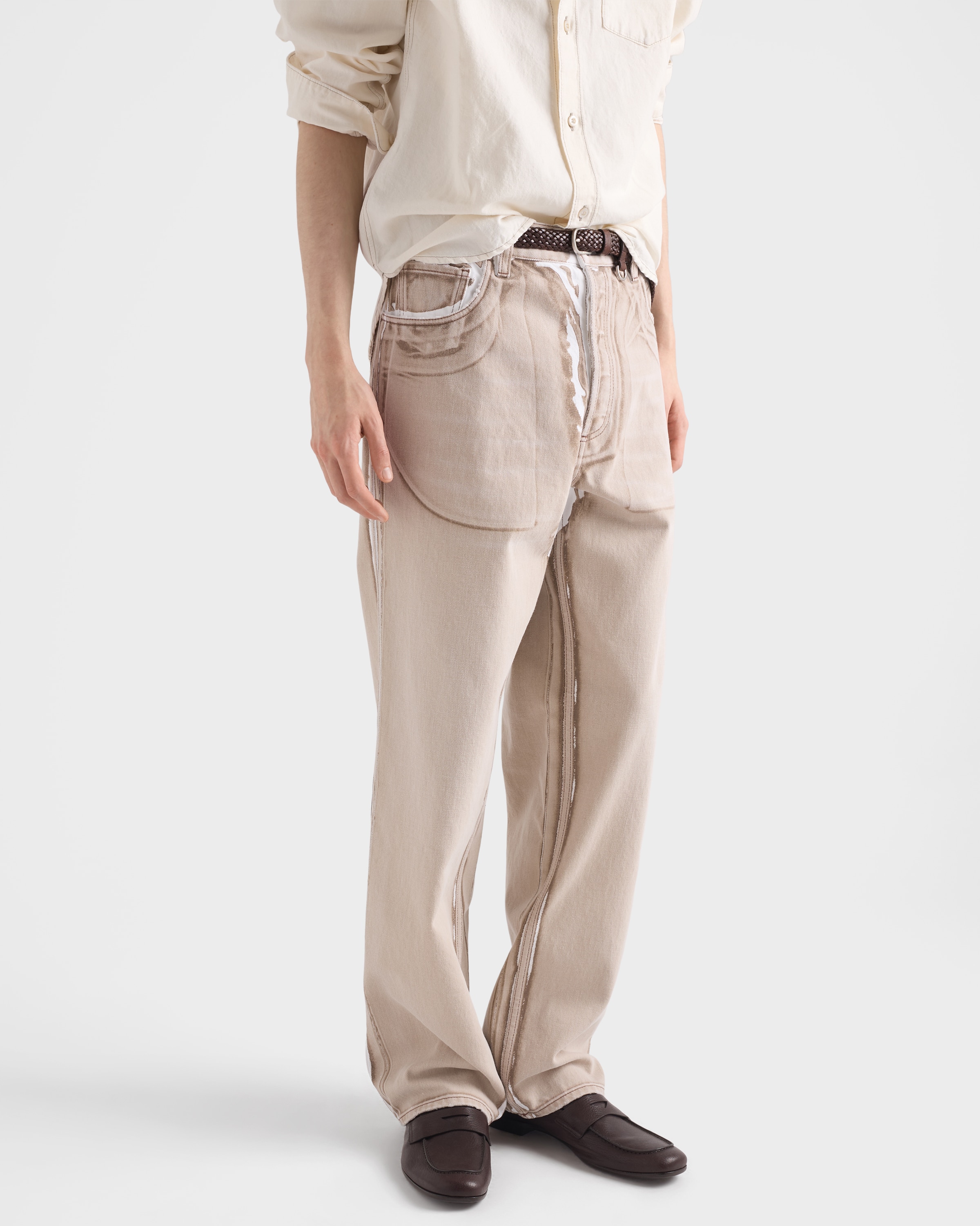 Caramel Bull denim five-pocket jeans | PRADA - Canada