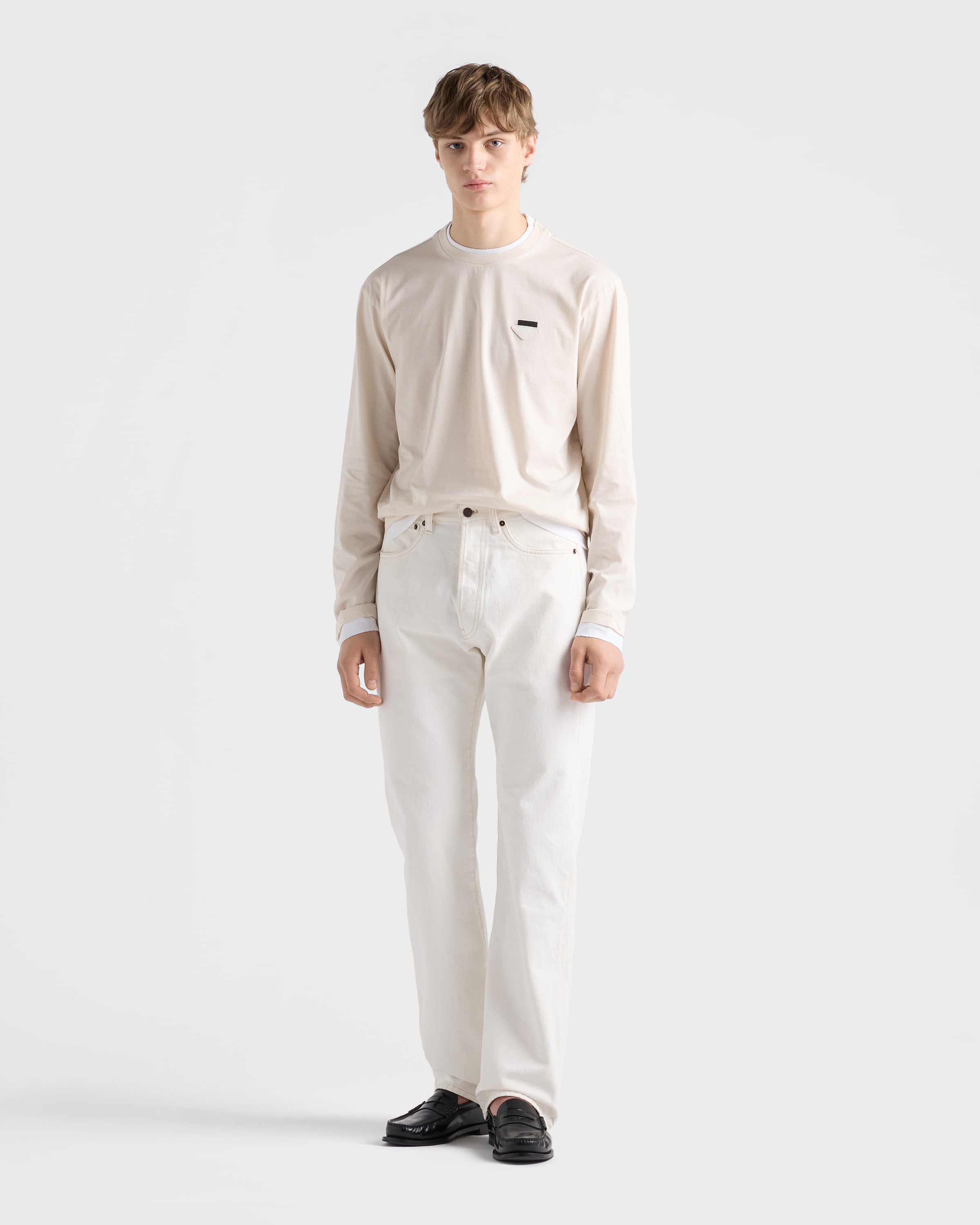 White Old denim five-pocket jeans | PRADA - United States