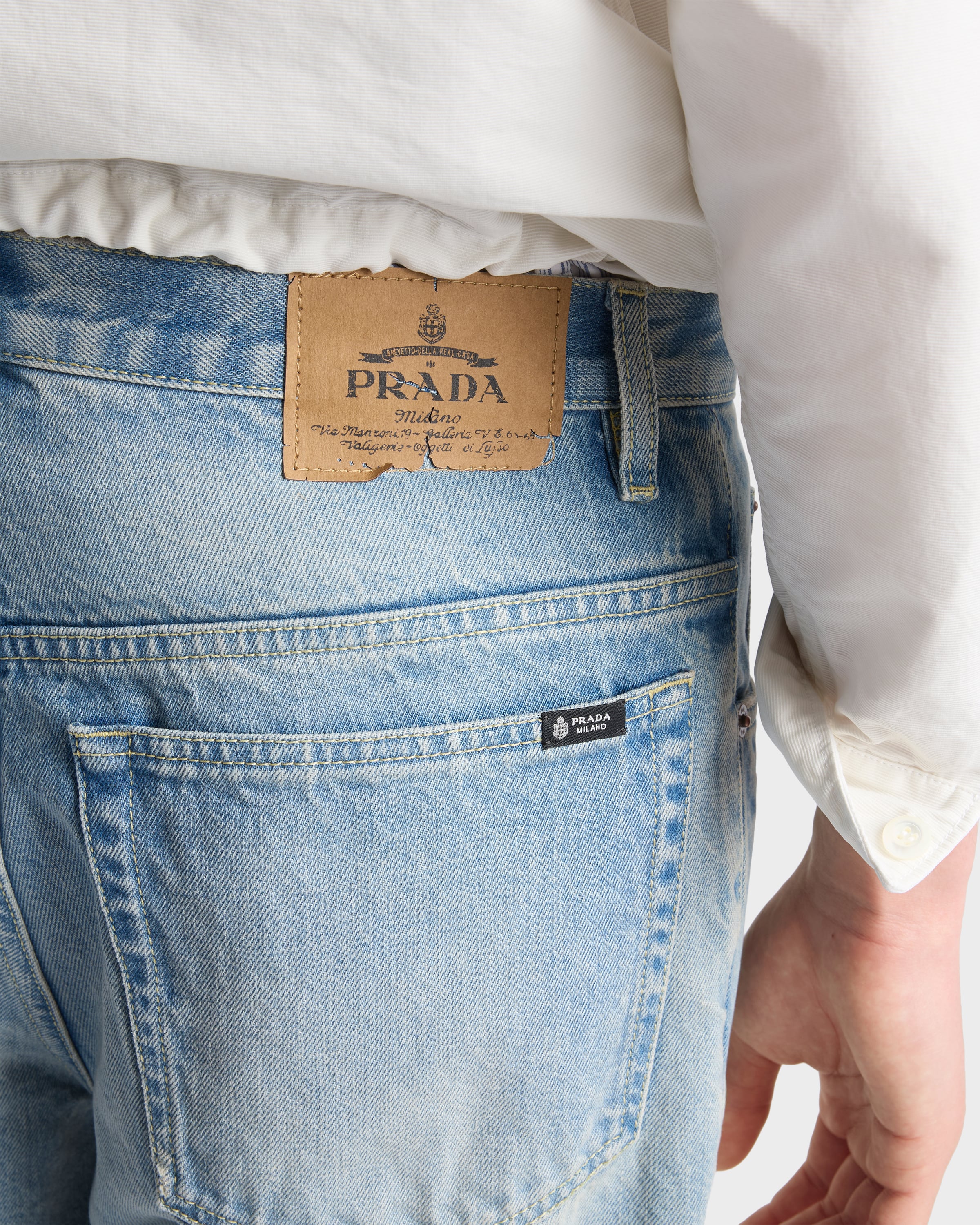 Navy Washed Denim Jeans | PRADA - United States