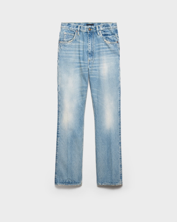 Jean en denim délavé - Bleu Jean en denim délavé - Bleu