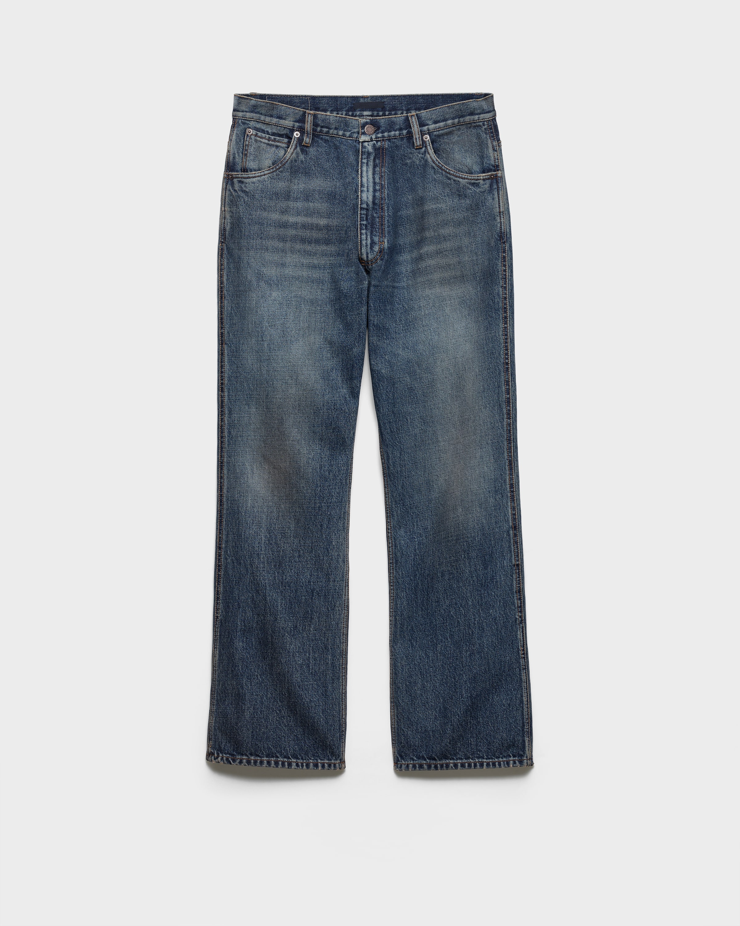 Navy Five-pocket Denim Jeans | PRADA - United States