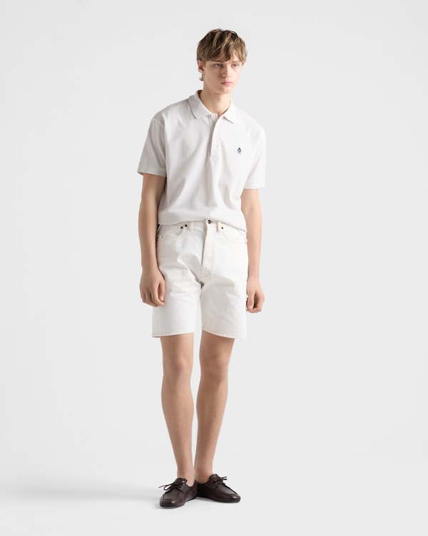 Bermudas de tejido vaquero antiguo - Blanco Bermudas de tejido vaquero antiguo - Blanco