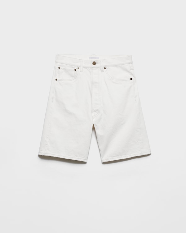 Bermudas de tejido vaquero antiguo - Blanco Bermudas de tejido vaquero antiguo - Blanco