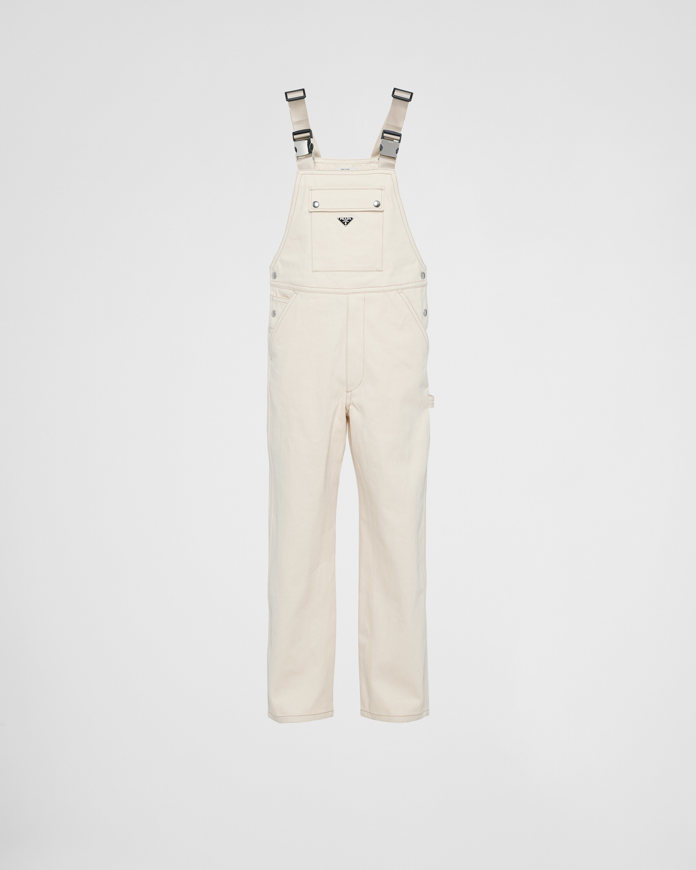 Beige Bull Denim Overalls PRADA