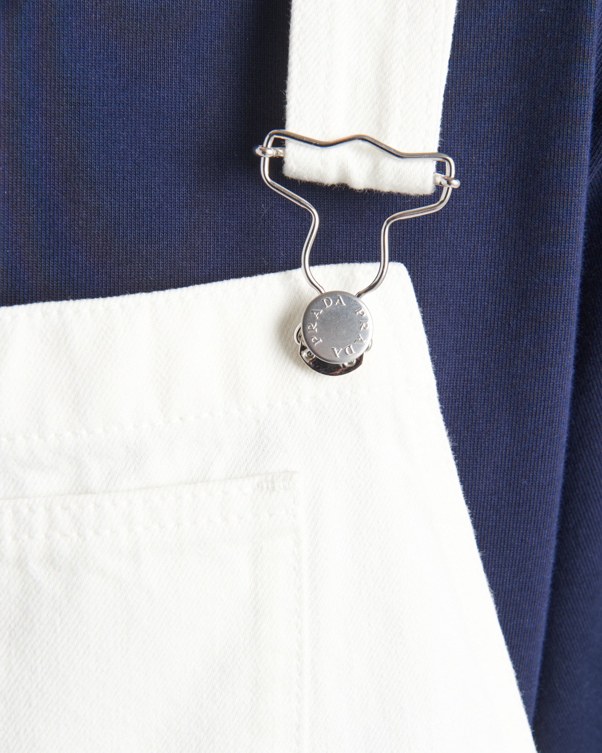 ワンピース PRADA DENIM DUNGAREES DRESS Prada Denim Mini Dress - Navy | Editorialist