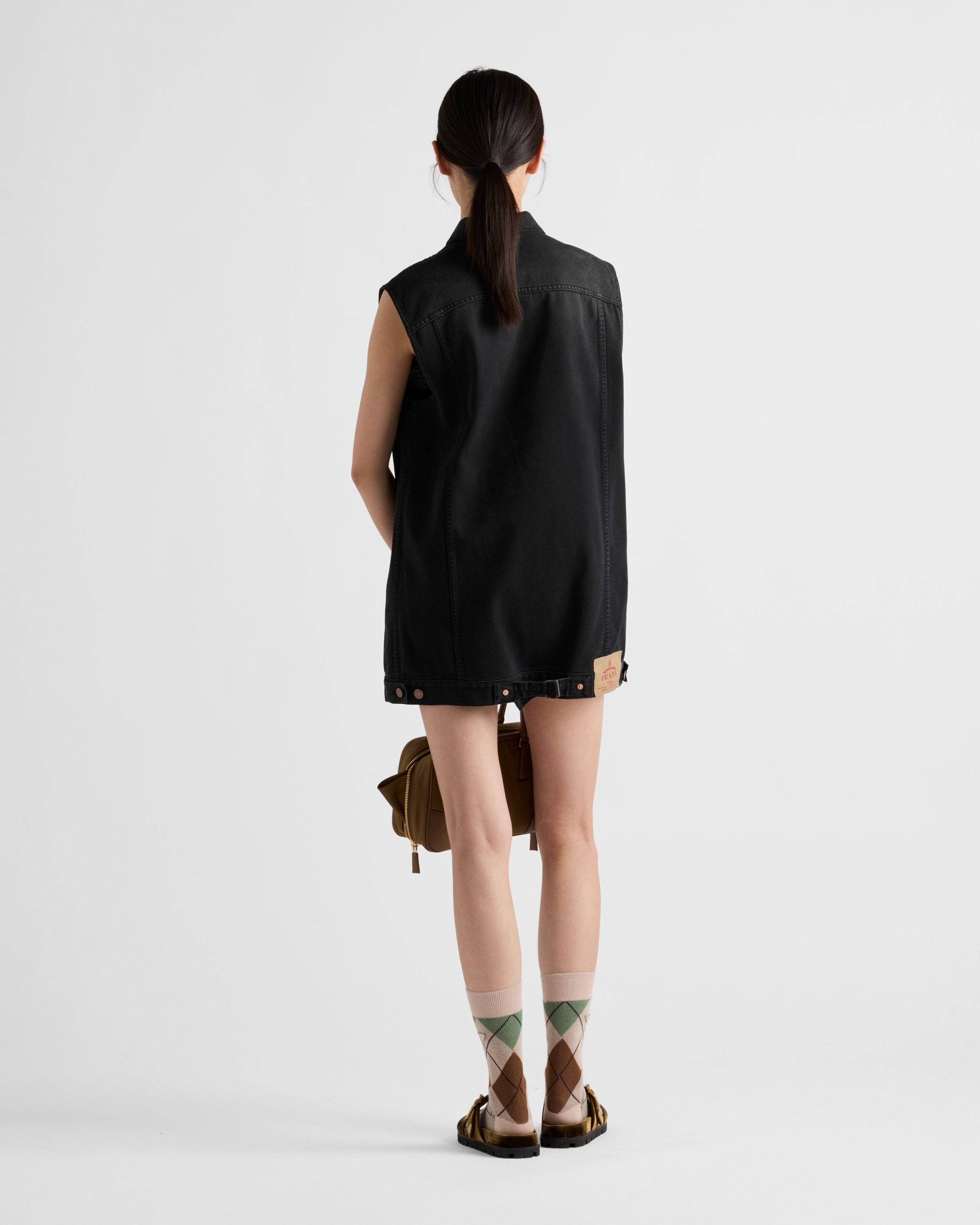 6万取引突破★UPS速達便利用【PRADA】GFA140_デニム ミニドレス Black Denim mini-dress | PRADA