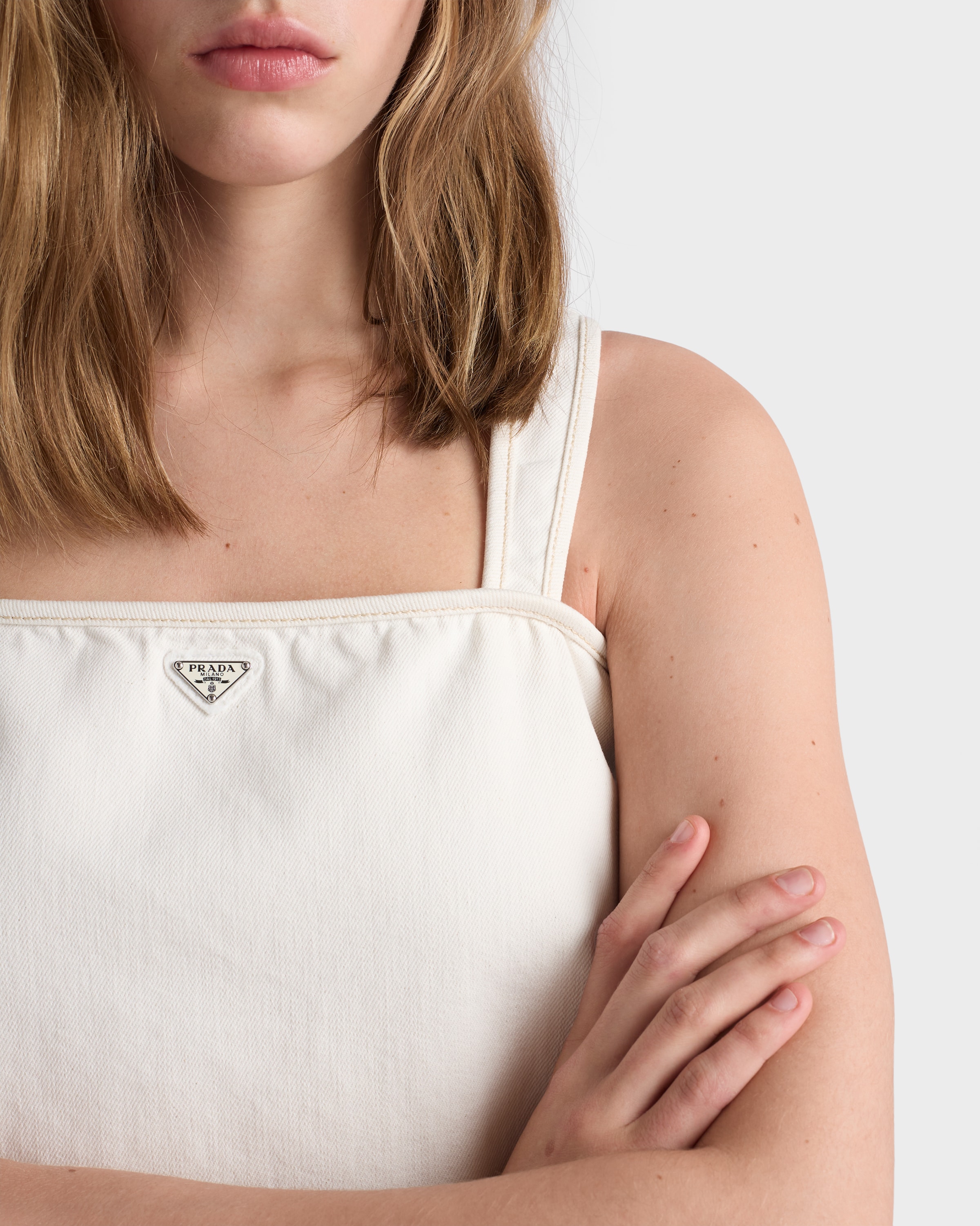 White Old denim mini-dress | PRADA - United States