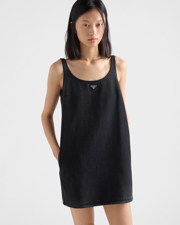 Denim mini-dress - Schwarz Denim mini-dress - Schwarz