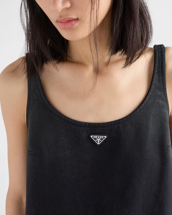 Denim mini-dress - Schwarz Denim mini-dress - Schwarz