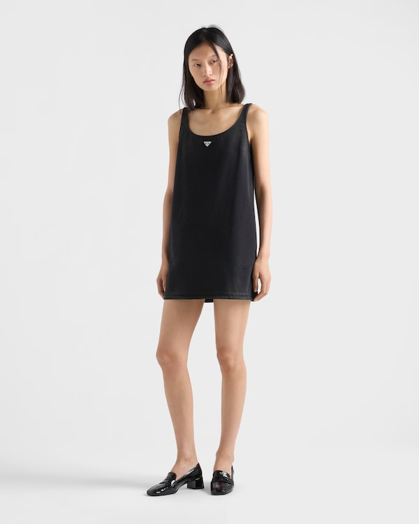 Denim mini-dress - Schwarz Denim mini-dress - Schwarz