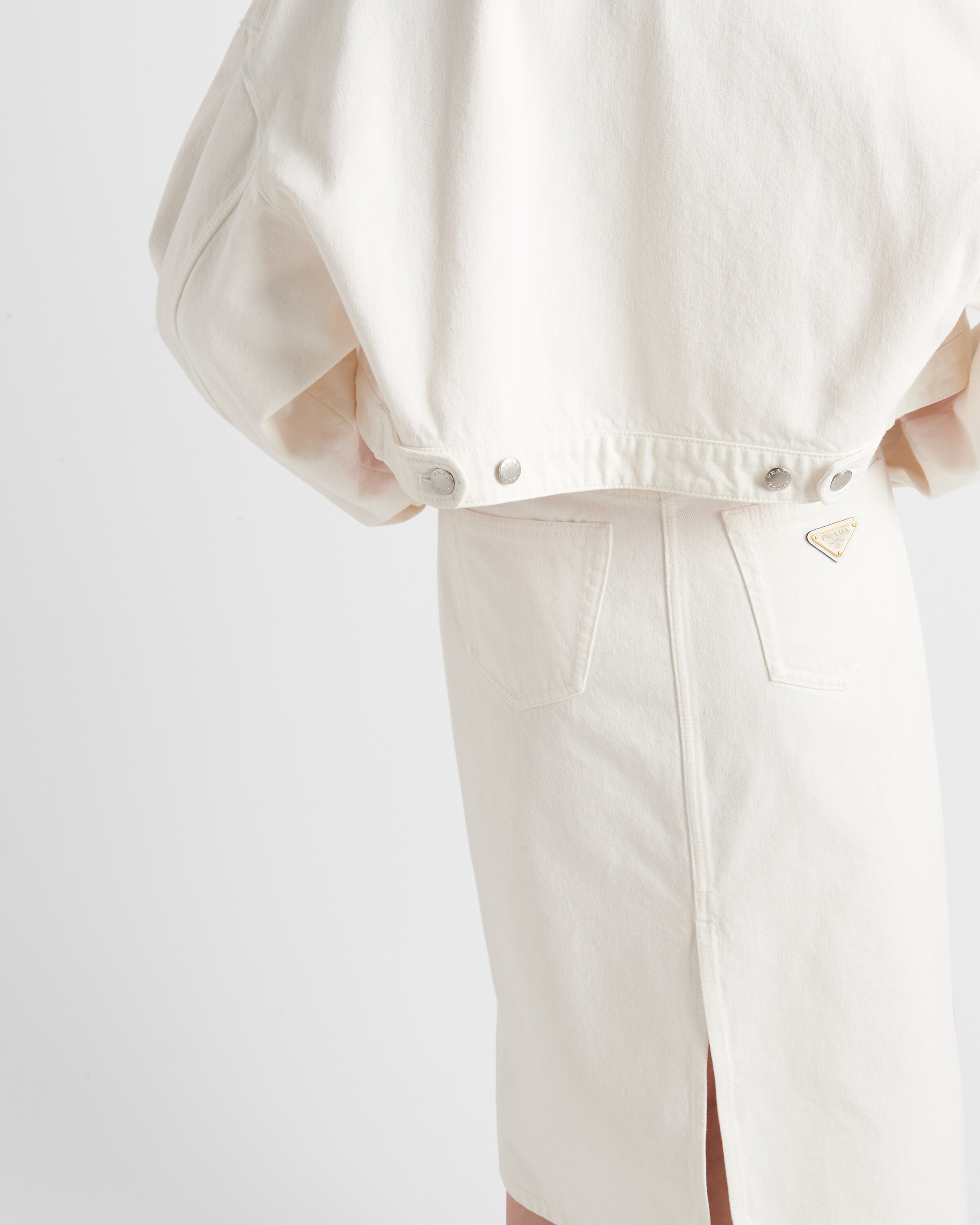 Shop Prada Blousonjacke Aus Denim In White