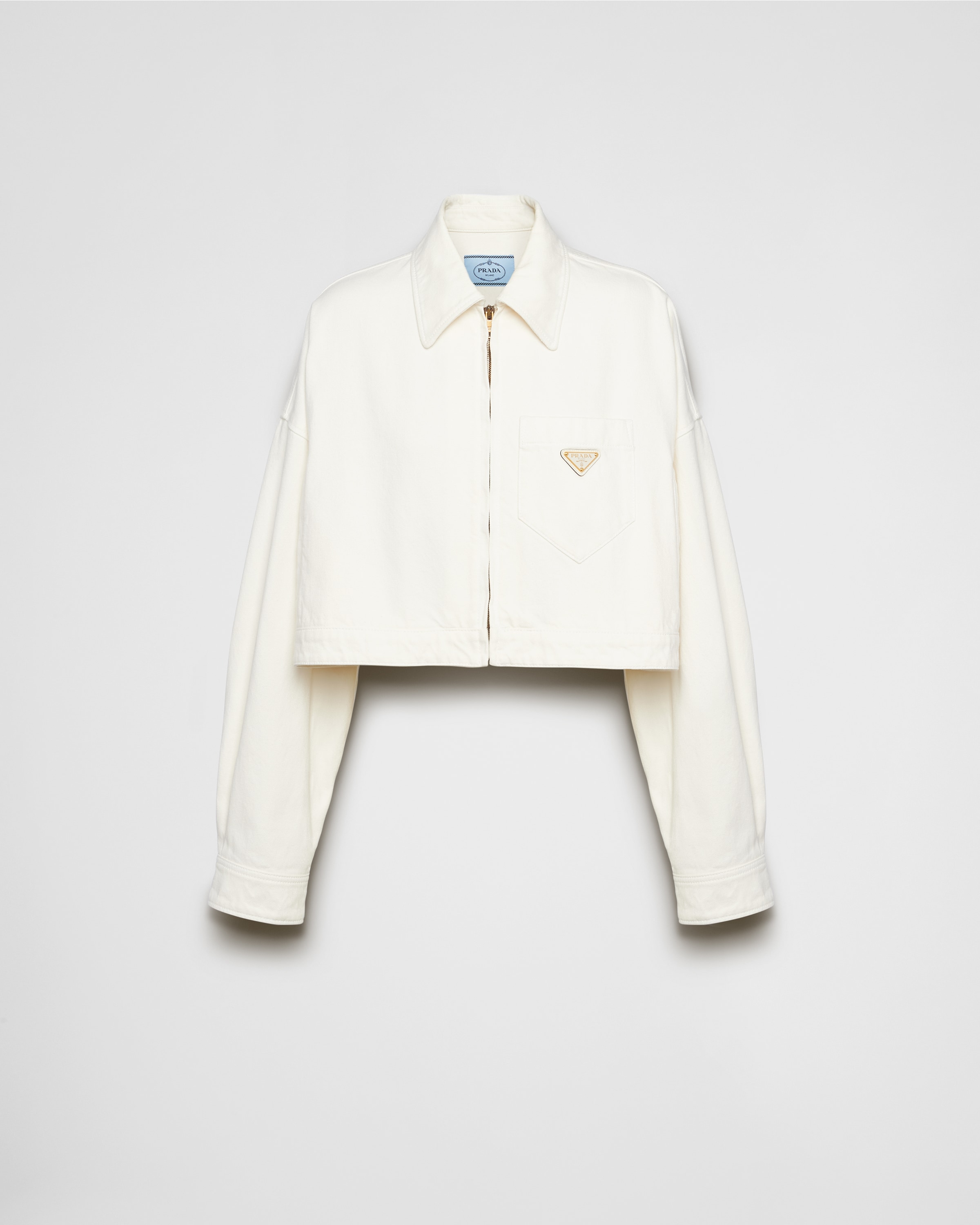 Prada Cazadora Vaquera, Mujer, Blanco, Talla 46