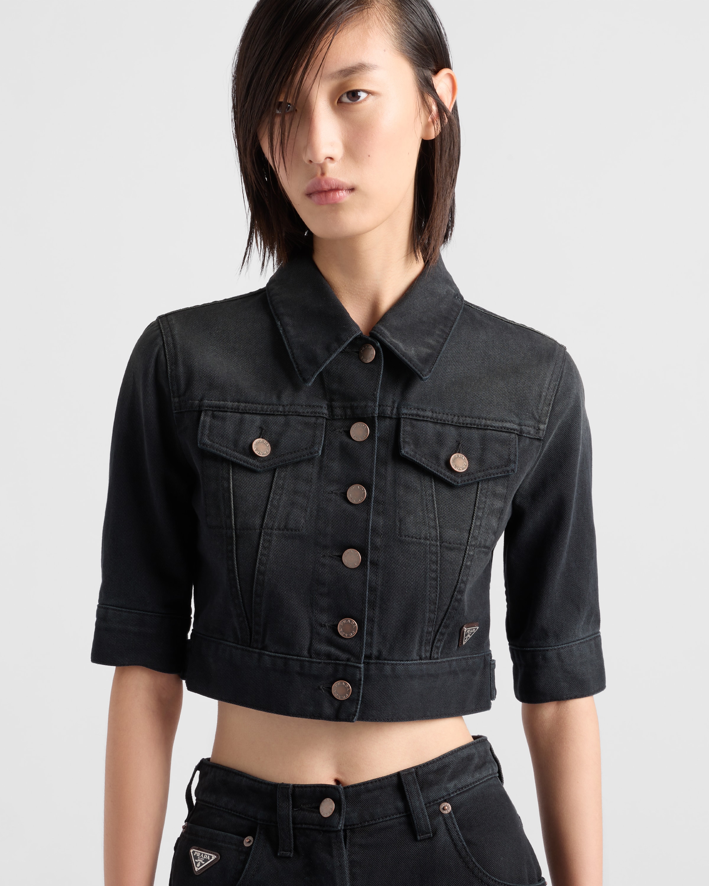 PRADA KURZE BLOUSONJACKE AUS DENIM 