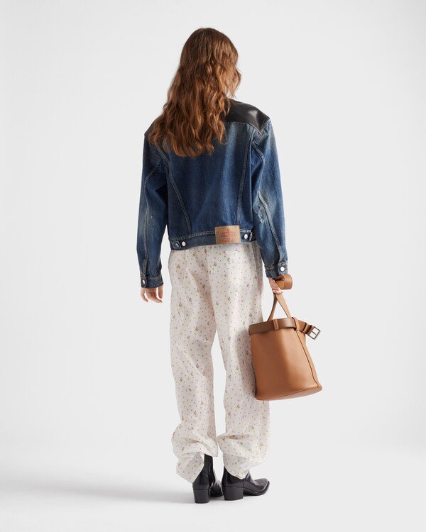 Denim and leather jacket - Navy Denim and leather jacket - Navy