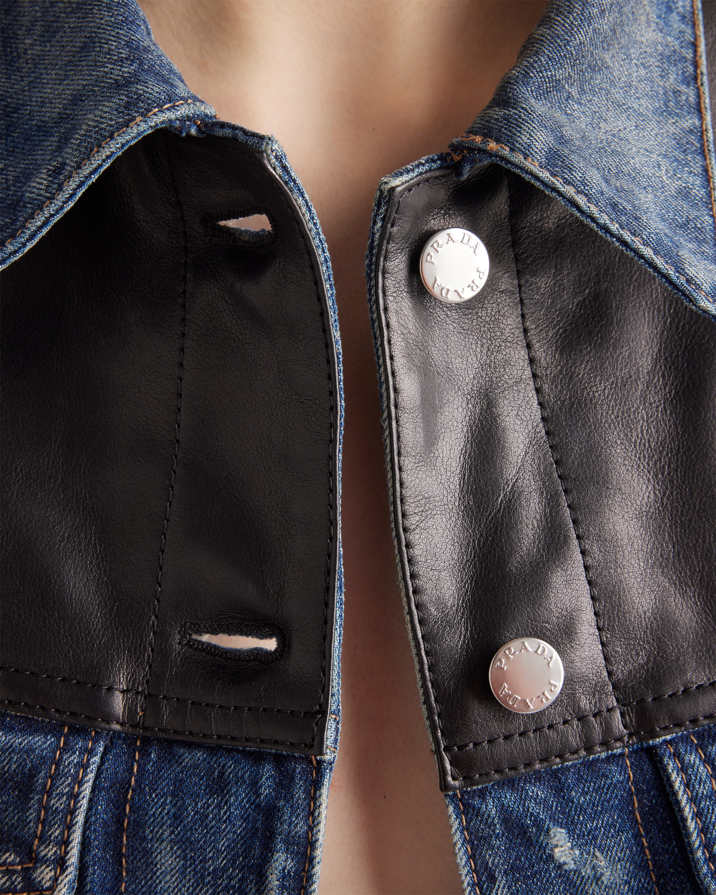 Prada Denim And Leather Jacket