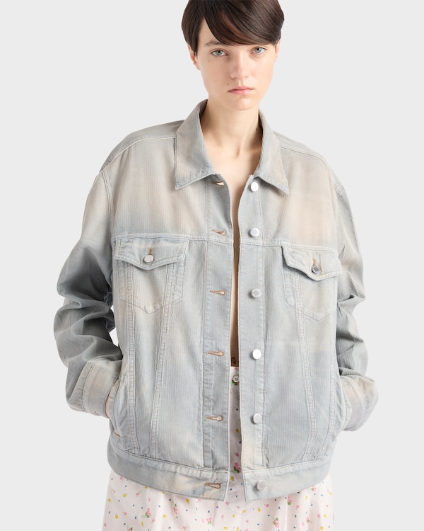 코듀로이 블루종 재킷 - 라이트 블루 코듀로이 블루종 재킷 - 라이트 블루