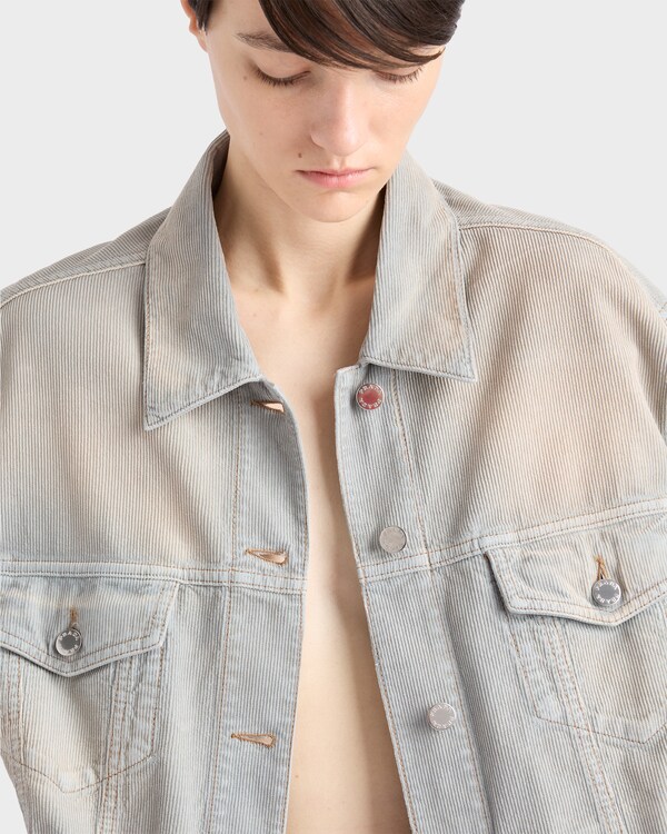 코듀로이 블루종 재킷 - 라이트 블루 코듀로이 블루종 재킷 - 라이트 블루