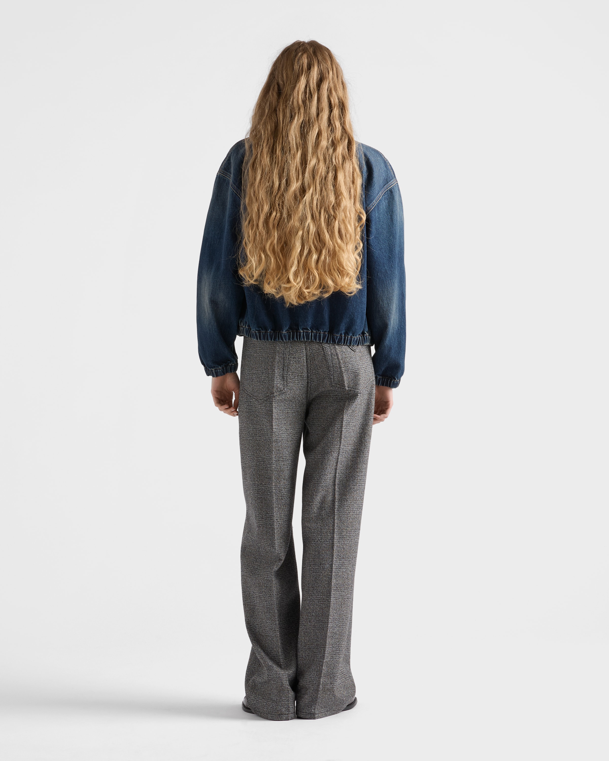 ネイビー ウォッシュドデニム ブルゾンジャケット | PRADA