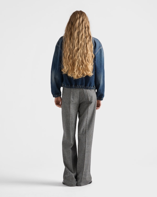 Washed denim blouson jacket Washed denim blouson jacket