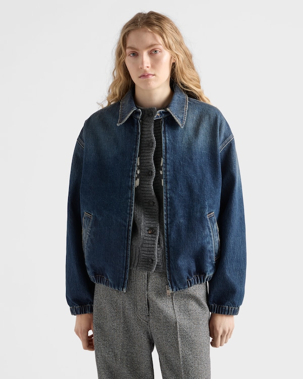 Washed denim blouson jacket Washed denim blouson jacket