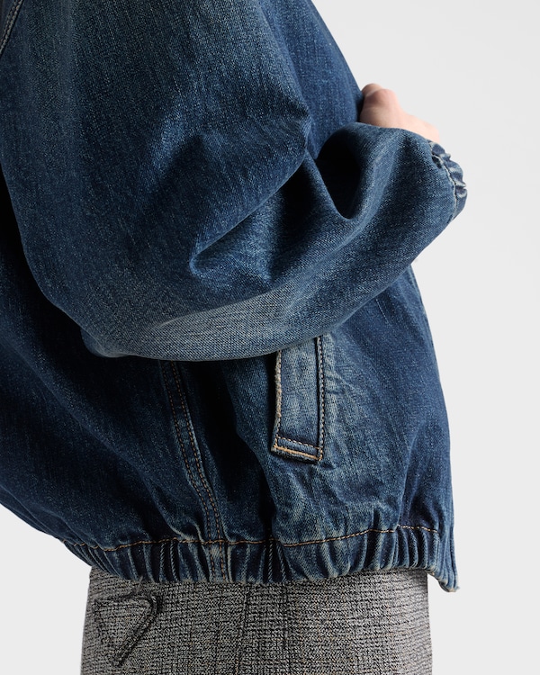 Washed denim blouson jacket Washed denim blouson jacket
