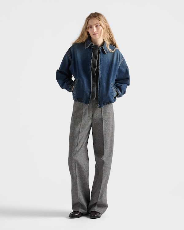 Washed denim blouson jacket Washed denim blouson jacket