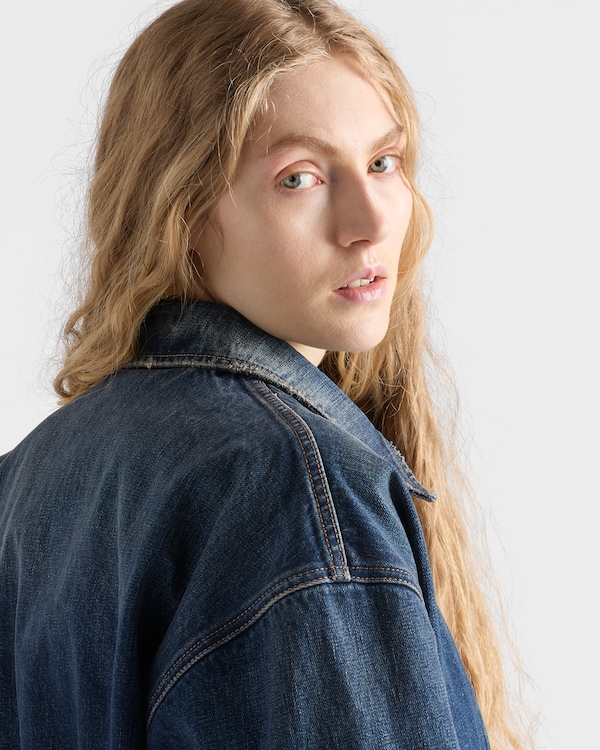 Washed denim blouson jacket Washed denim blouson jacket