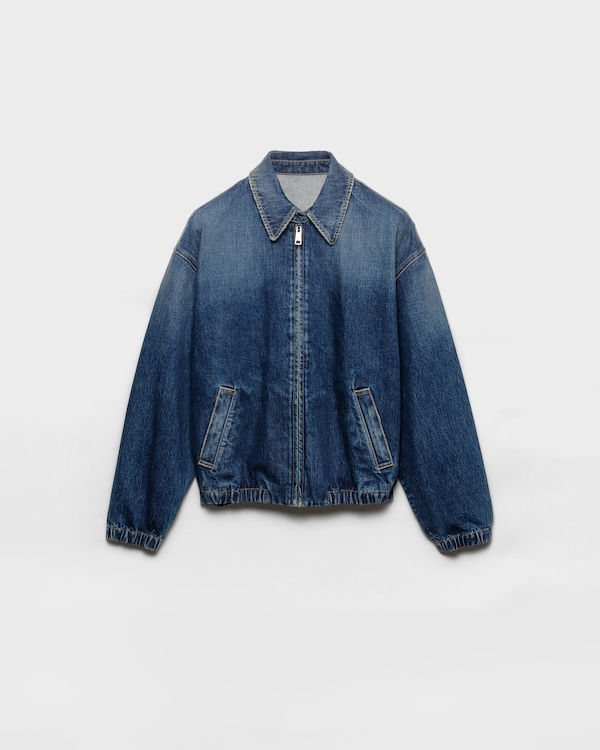 Washed denim blouson jacket Washed denim blouson jacket