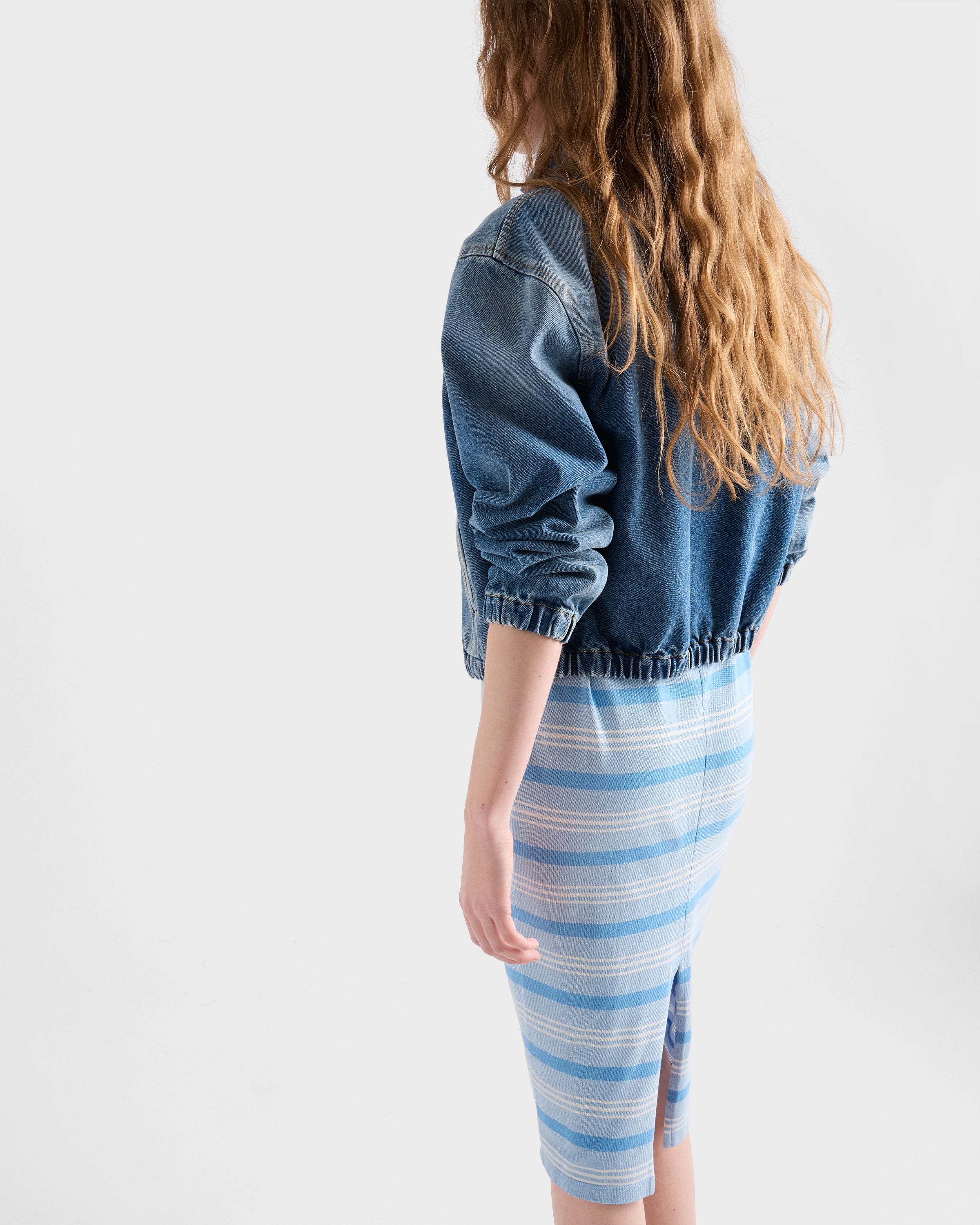 Light Blue Denim jacket | PRADA - United States