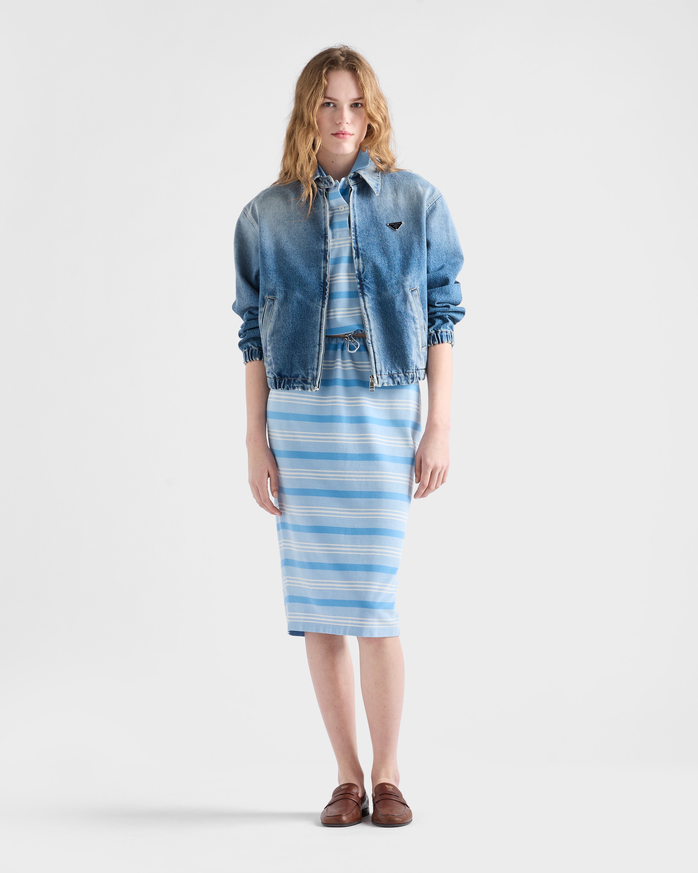 Light Blue Denim jacket | PRADA - United States