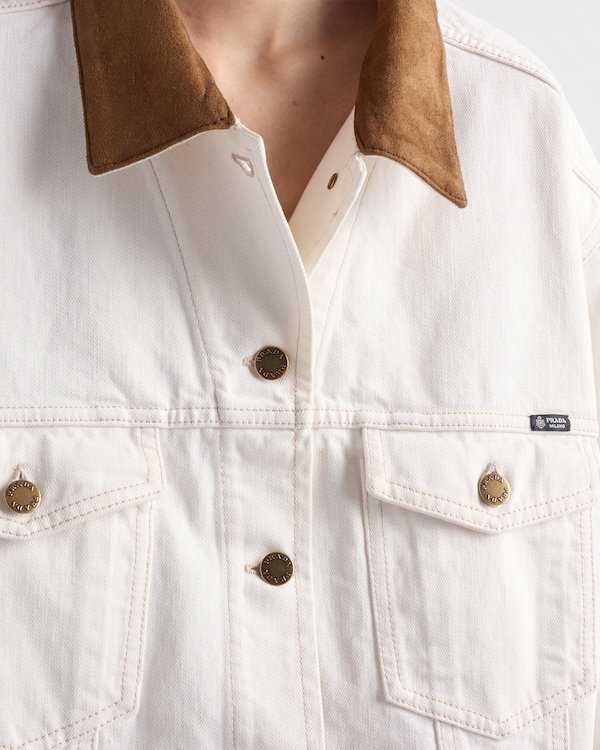 オールドデニム ブルゾンジャケット - ホワイト オールドデニム ブルゾンジャケット - ホワイト