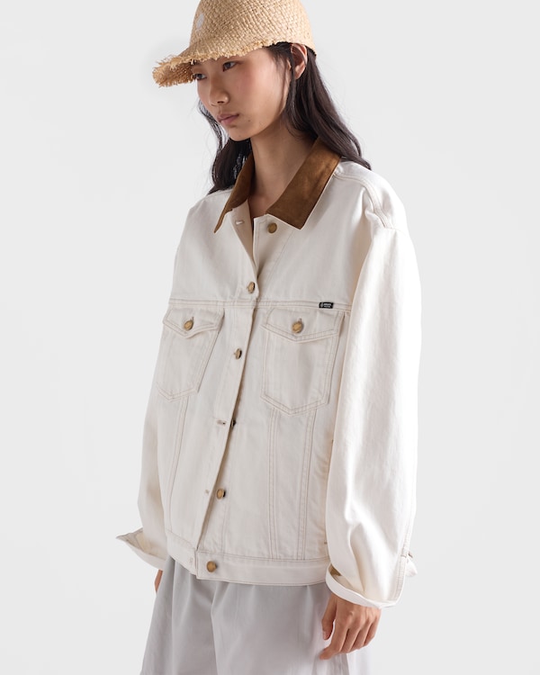 オールドデニム ブルゾンジャケット - ホワイト オールドデニム ブルゾンジャケット - ホワイト
