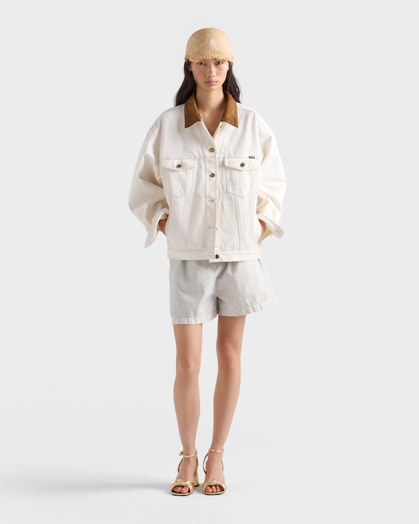 オールドデニム ブルゾンジャケット - ホワイト オールドデニム ブルゾンジャケット - ホワイト