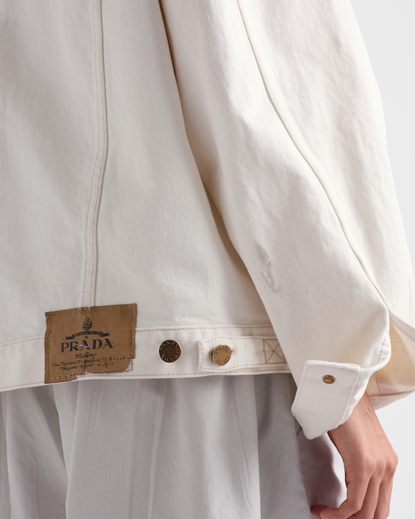 オールドデニム ブルゾンジャケット - ホワイト オールドデニム ブルゾンジャケット - ホワイト