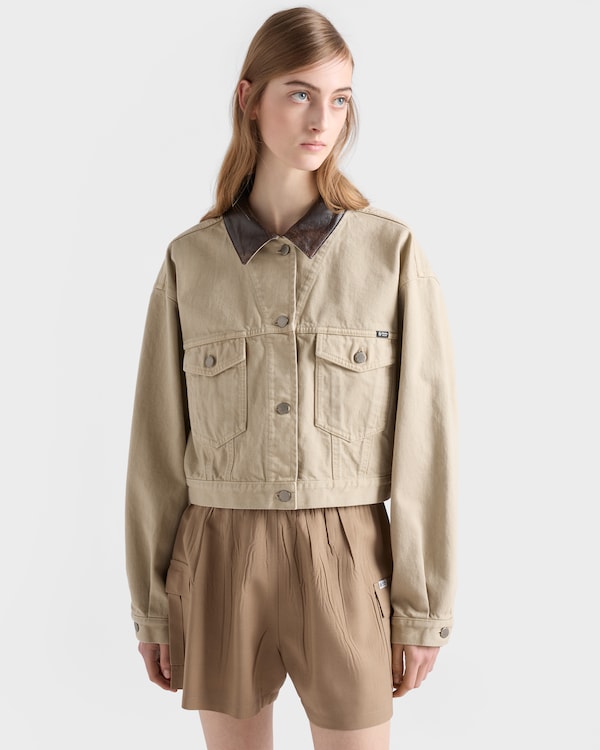 Cropped old denim jacket - SAND Cropped old denim jacket - SAND