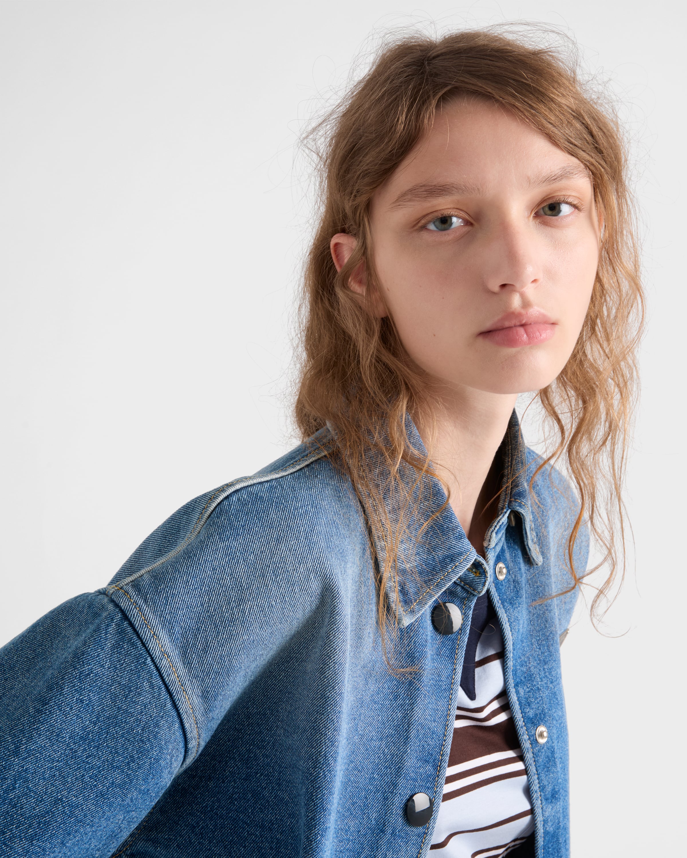 その他 PRADA GFC061 S OOO 16PK Light Blue Cropped denim shirt | PRADA