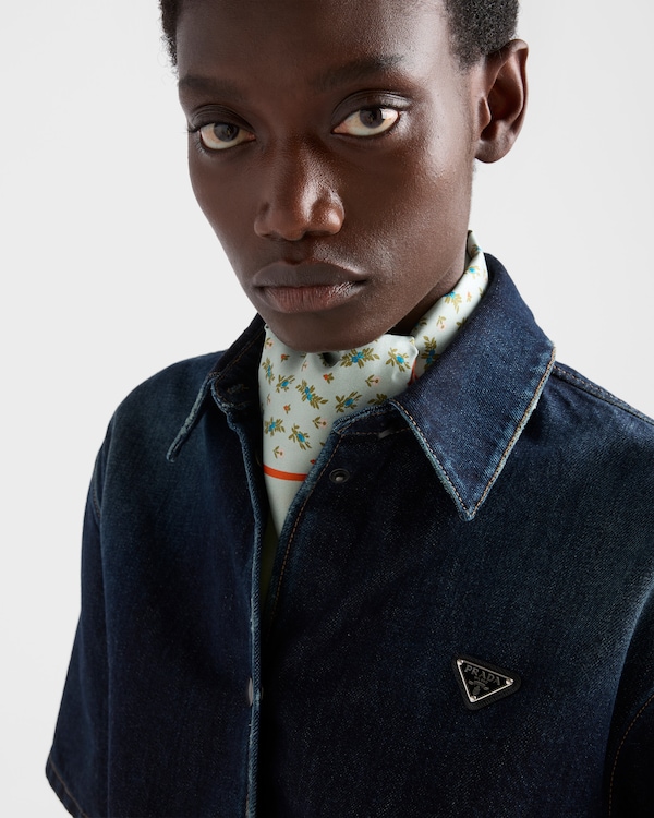 Short-sleeved denim shirt - Navy Short-sleeved denim shirt - Navy